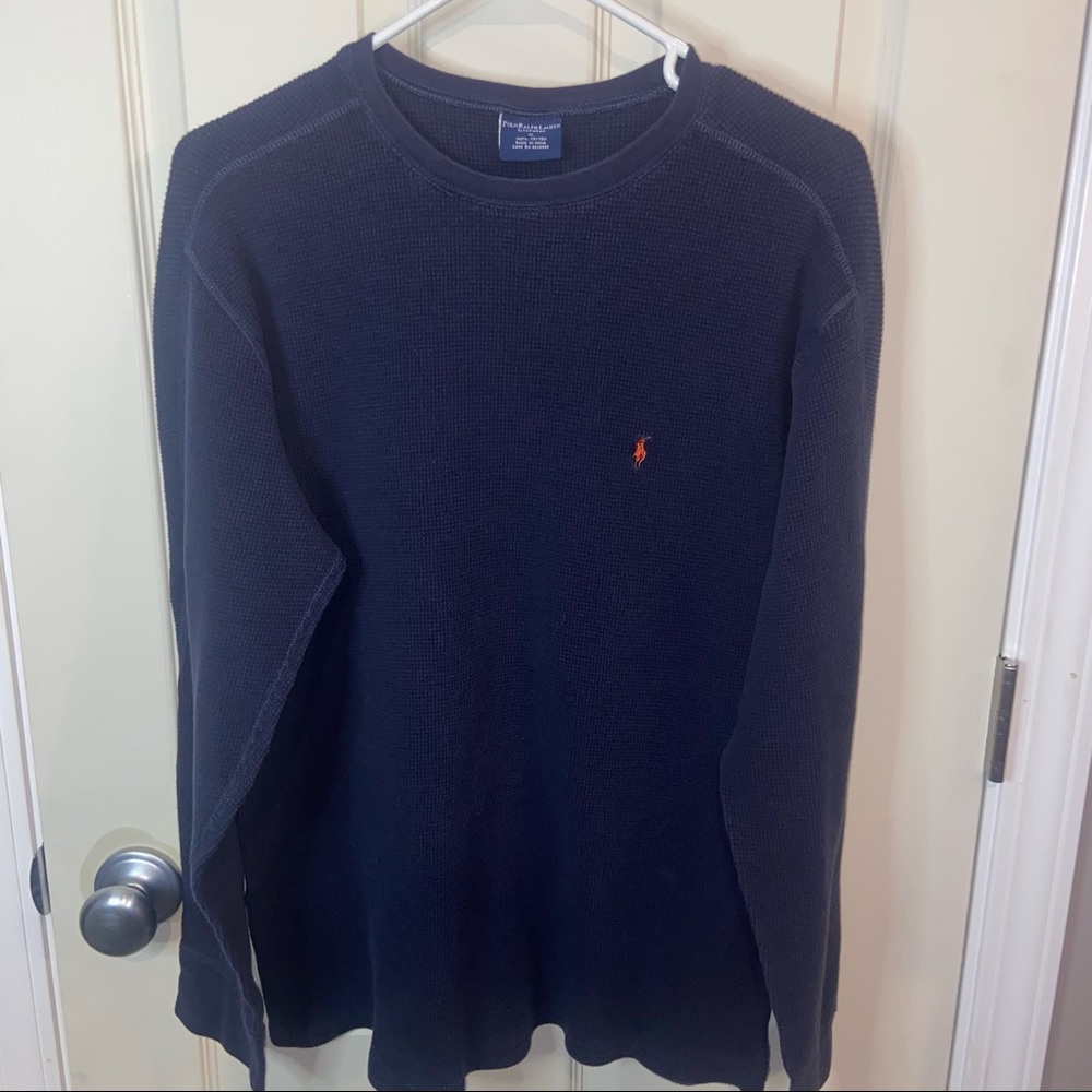 Polo Ralph Lauren Sleepwear mens waffle knit shirt XL blue
